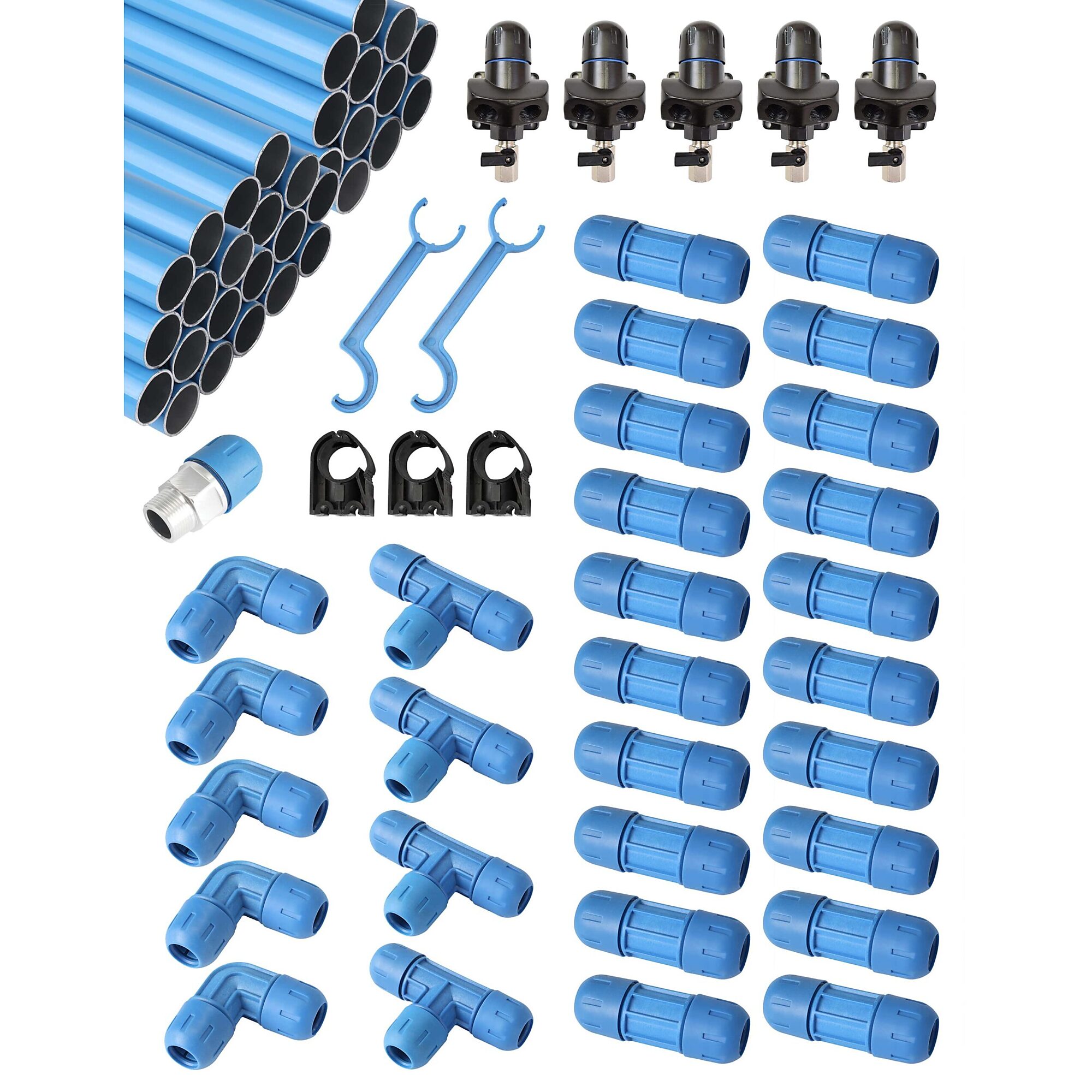 Fastpipe, 3/4in. Fastpipe Masterkit 240ft. 7ft.6in. Long Pipe, Coupler Size 3/4 in, Max. PSI 190 Pieces (qty.) 100 Model# F18240